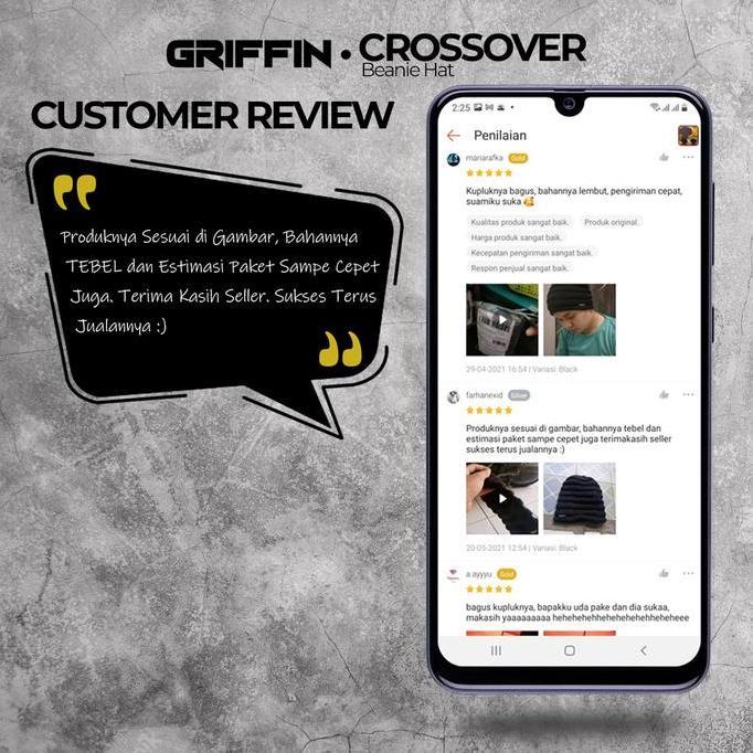 Punyakamu- Griffin Topi Kupluk Pria Desa Crossover Rajut Bahan Lembut Dan Tebal
