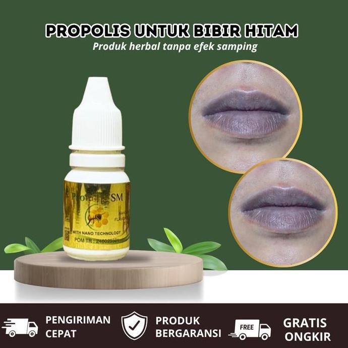Propolis untuk bibir hitam, bibir pecah - pecah, bibir kering, bibir bintik hitam, bibir gatal, bibi