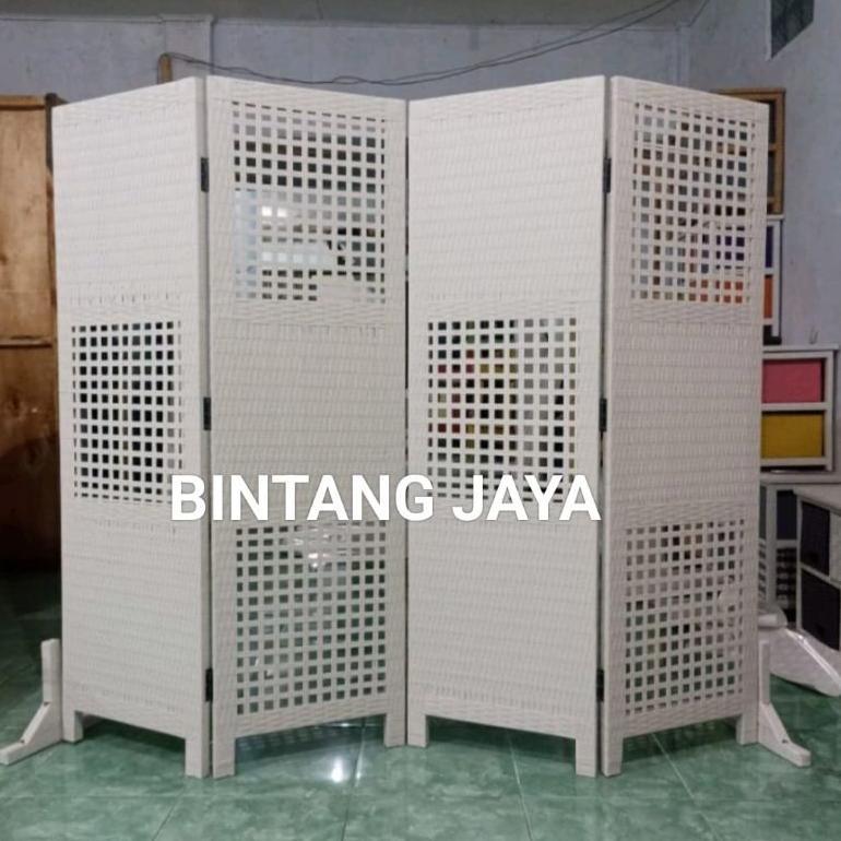 4 PINTU Sketsel Pembatas Ruangan Rotan Sintetis Sekat Ruangan Minimalis Modern Murah