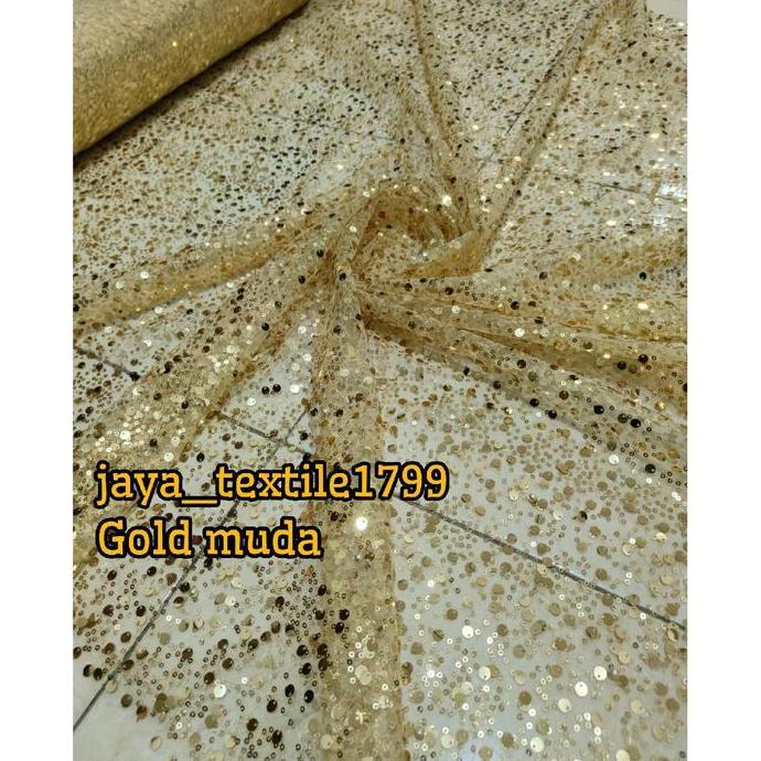Nahen- Kain Tulle Payet Mutiara/ Tile Payet Spangel/ Bahan Kebaya
