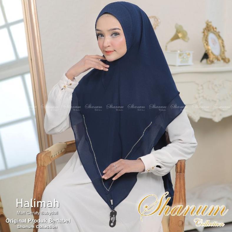 Hot Khimar Halimah Syari Jumbo|Jilbab Khimar Ceruty 2 Layer|Khimar Instanr Syari Jumbo|Jilbab Syrill