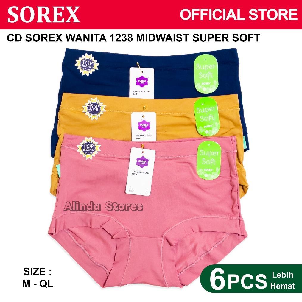 exclusive isi 6 pcs sorex celana dalam wanita jumbo lusinan 1238 super soft original privasi aman 1a