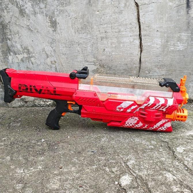 NERF RIVAL MXVII-10K NEMESIS RED MERAH BLASTER SOFT BULLET NORMAL MINUS TEMPAT BATERAI FG75