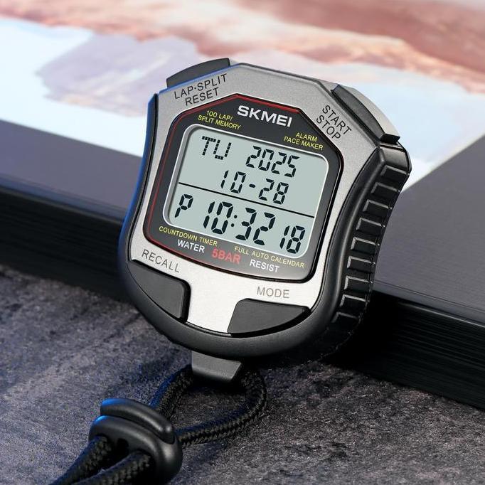 Stopwatch Olahraga Jam Pengukur Waktu Digital Memori Lap Split dengan Strap Tahan air 5 ATM SKMEI 23