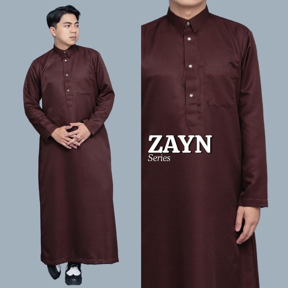 ORIGINAL WAKTU DHUHA - ZAYN THOBE GAMIS SAUDI COWOK KERAH KEMEJA BAHAN LEMBUT PREMIUM