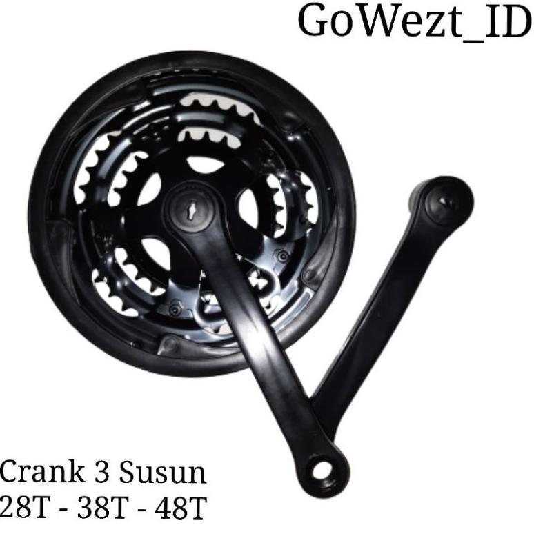 Gear Gir Crank 3 Susun TURANZA Sepeda 3 Speed 28T - 38T - 48T As Besar MTB | High Quality