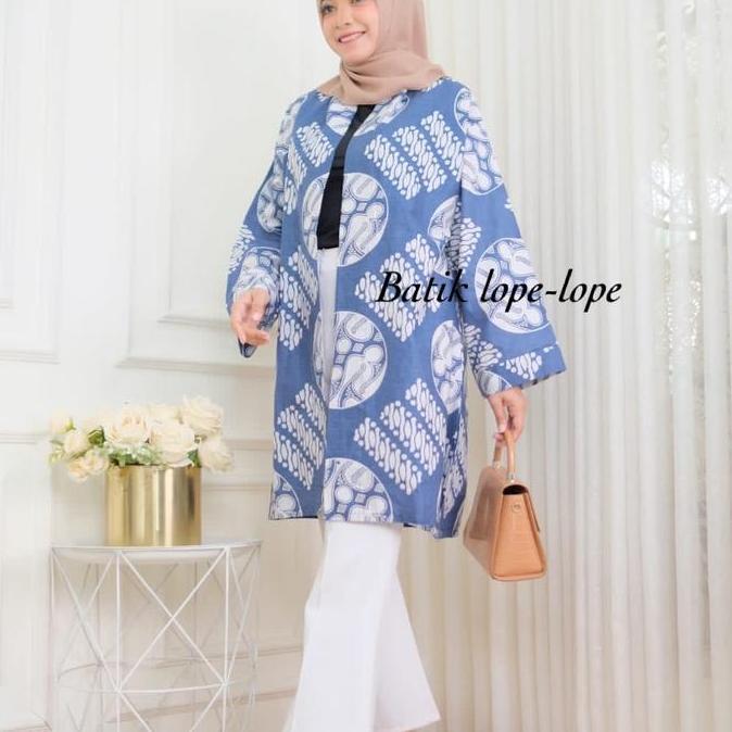 PREMIUM Bolero blazer tunik wanita termurah Batik Katun Outer Panjang  Baju Muslim PREMIUM
