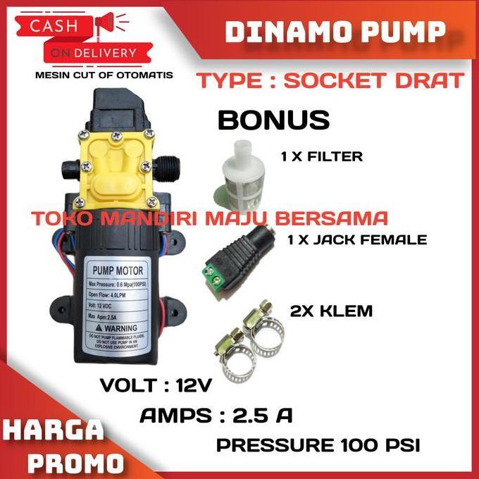Flow- Pompa Air Dc 12V / Dinamo Pompa Sprayer / Cuci Mobil / Motor / S/D