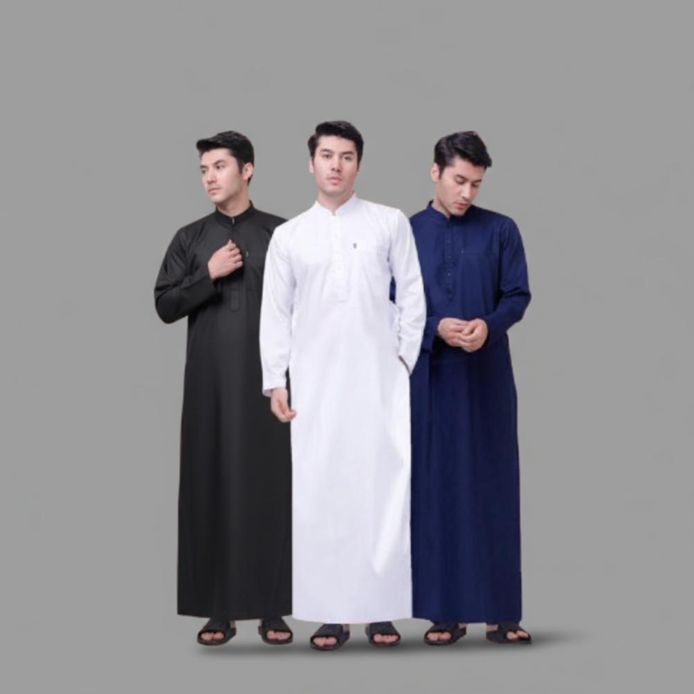 Exclusive Gamis Pria Muslim Baju Jubah Koko Pria Lengan Panjang Polos Warna Premium