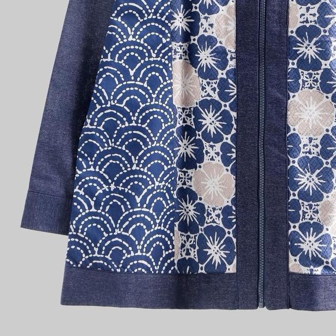 BELI Outer Batik Wanita Season Navy / Vest Batik Wanita / Blazer Batik Wanita BELI