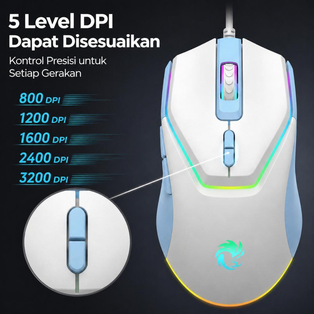 Tsn Paket Mouse Gaming G701 Lampu Rgb Keyboard Mekanik 1 Set Untuk Pc Laptop Esports Gaming Mouse Ko