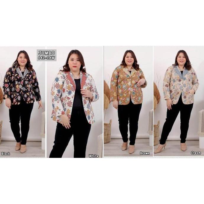 LIFESTYLE Blazer Batik Jumbo Baju Atasan Wanita Big Size vol58 LIFESTYLE