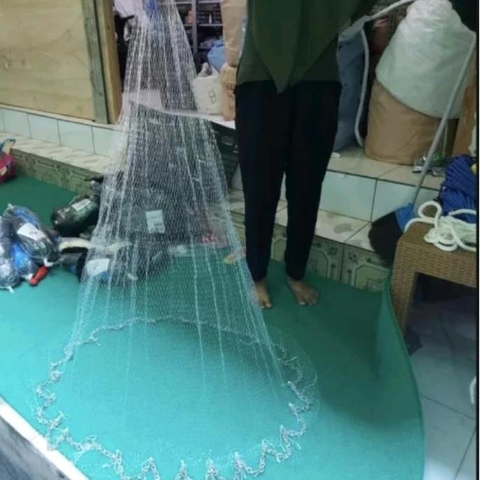 Lansungkirim- Jala Ikan Jala Udang 1 Meter Jala Lempar Siap Pakai Cocok Untuk Pemula Pemberat Timah