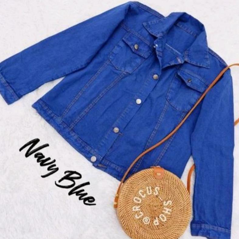 new ( oversize ) jaket jeans wanita hitam snow // jaket jeans wanita biru snow // jaket jeans wanita