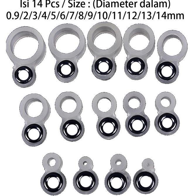 Lansungkirim- Ring Guide Joran Mamarit Karet Pancing Bahan Silikon 14Pcs Joran Tegek