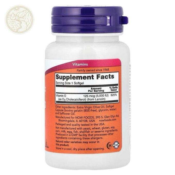 Happyfit- Now Vitamin D3 5000Iu Softgels Usa Halal