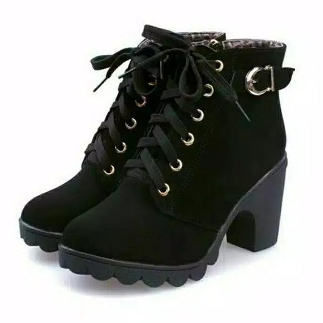 OFFICIAL SEPATU BOOTS WANITA RESLETING ZIPER YKS