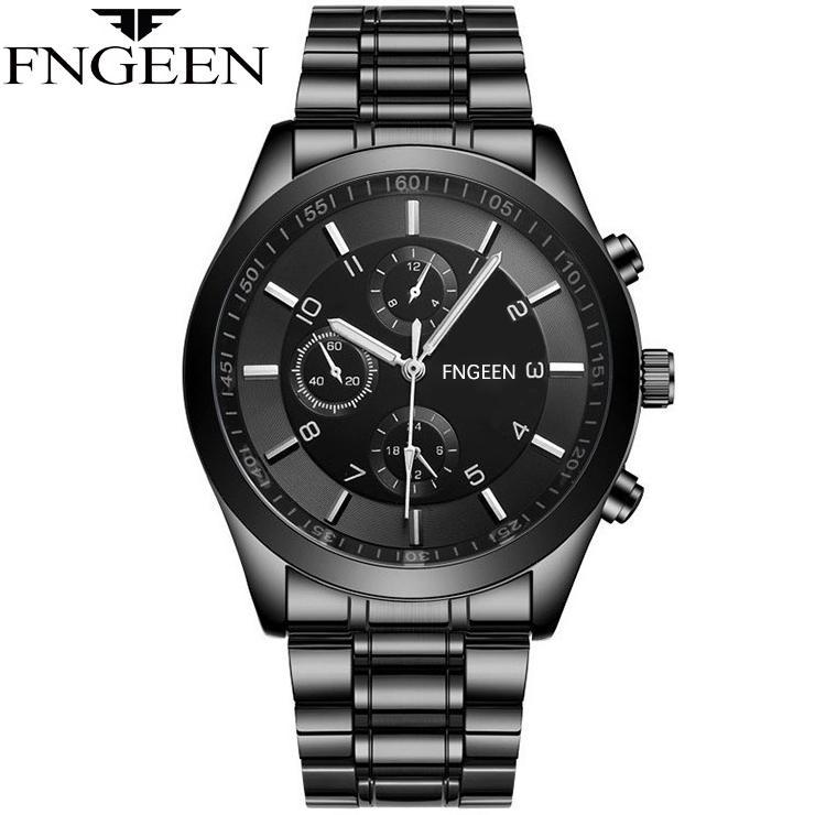 EXCLUSIVE FNGEEN 5308 Jam Tangan Pria Luxury Stainless Steel Sport Quartz Original Anti Air Watch