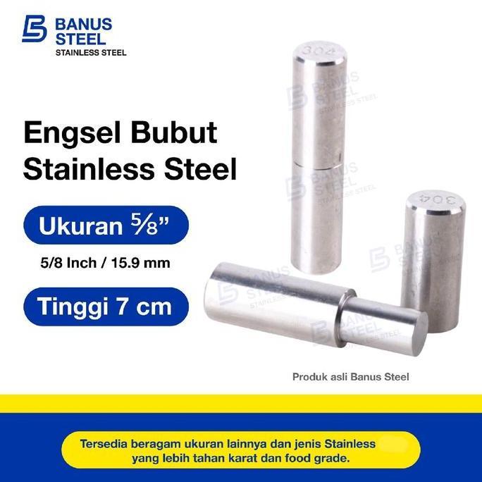 Engsel pintu stainless 201 bubut 5/8" inch AS