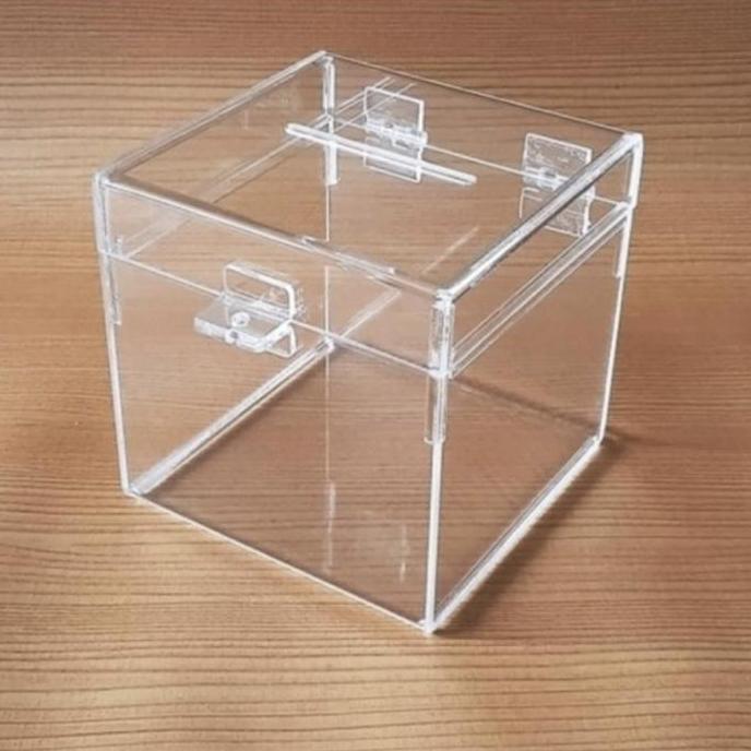 akrilik kotak Amal/ kotak saran/ Kotak Tip/Donasi/Saran ukuran 15x10x15cm multifungsi serbaguna Kayu