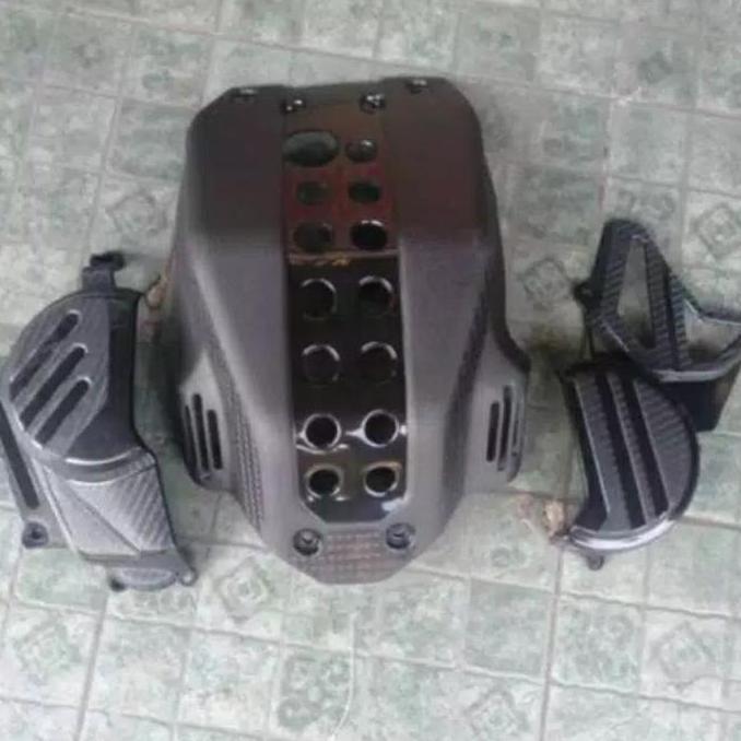 cv.luviyer - tutup mesin crf 150l full set / engine guard crf 150l ful / engine gat crf 150 full pla