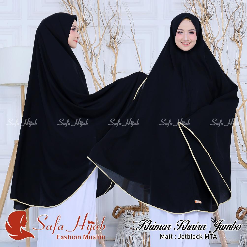 paket hemat khimar jumbo syar'i jetblack mta syar'i jumbo oryginal list pita warna/polos super canti