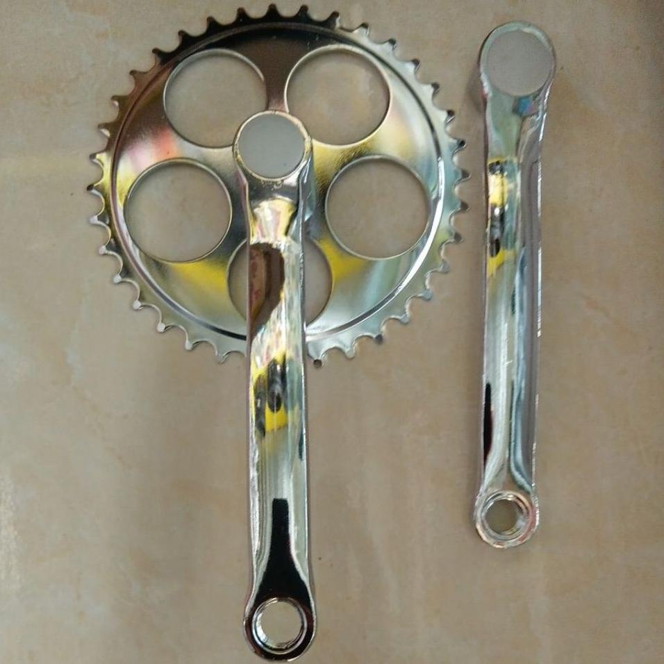 Crank Silver & Hitam Crank Single Commuter Minion Mtb Dll