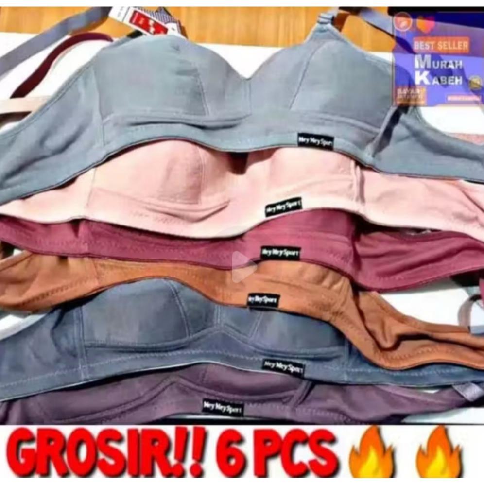 CUCI GUDANG bh wanita dewasa tanpa busa isi 6 pcs bh wanita dewasa polos murah berkualitas KEKINIAN