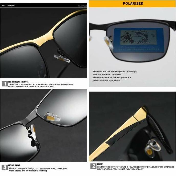 Asura-  Kacamata Polarized Kacamata P"7868" Elegan Frame Titanium