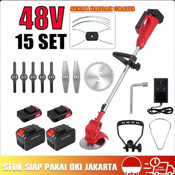 48V Mesin Potong Rumput Cordless Grass Trimmer Mesin Pemotong Rumput