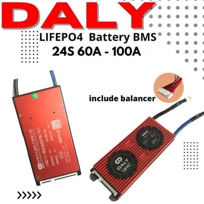 BMS DALY 24S 72V 72VOLT LIFEPO4 60A BMS BATERAI LIFEPO4 72V 24S 60A 100A TKPR