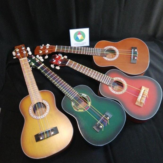 Rovinamakumseller - Ukulele Gitar Kecil Empat Senar 4 Strings Murah Bagus Produksi UMKM Varian Warna