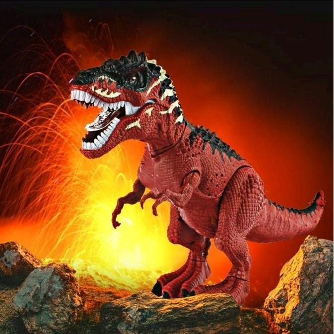 Mainan Dino Robot T-Rex Dinosaurus Bertelur Anak Baterai Plastik [terbaik]