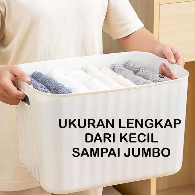 Topatop567 - Leora Kotak Penyimpanan Plastik Susun Dengan Tutup Storage Box Container Bin Pantry Org