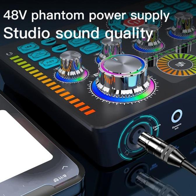 Murah Mixer Audio External Taffstudio Soundcard Live Phantom Power 48V - Q7