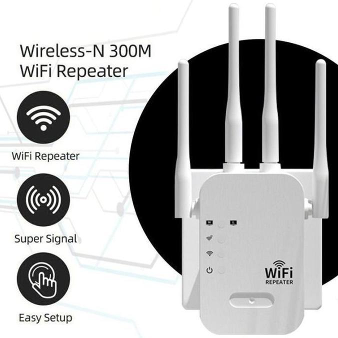 Penguat Sinyal 4Tx Wifi Range Extander 4 Antena Cocok Untuk Perusahaan, Kafe Rumah, Dll