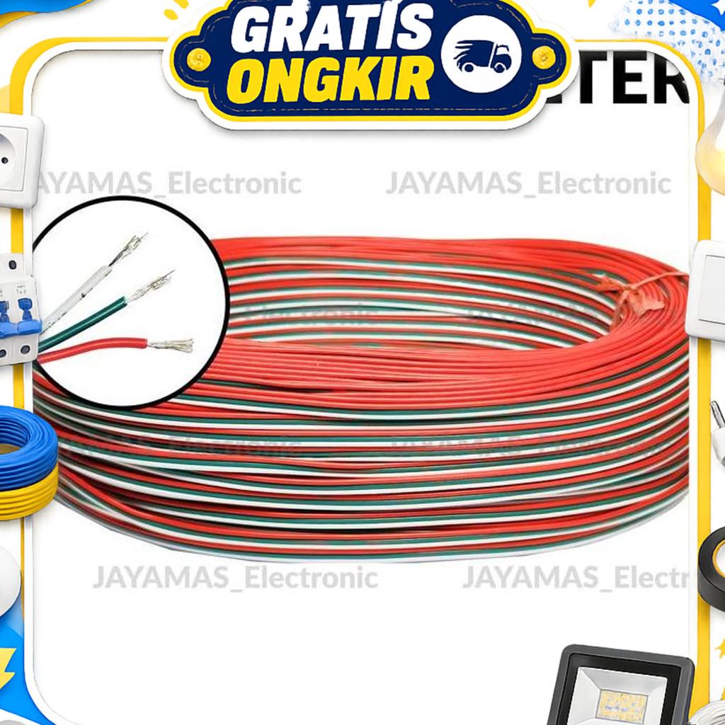 Kabel Rgb 3 Jalur Awg 22 100 Meter / Kabel Addressable Rgb Awg 22 / Kabel 3 Pin 100M