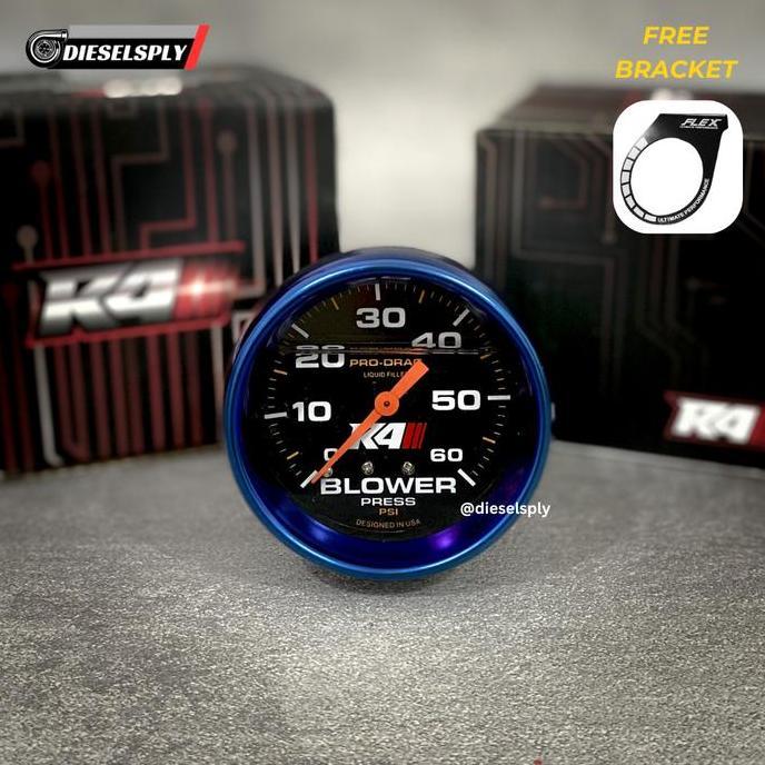 R4 Boost Meter Titanium Universal Innova / Fortuner / Hilux / Pajero / Triton Boostmeter 35 PSI / 60