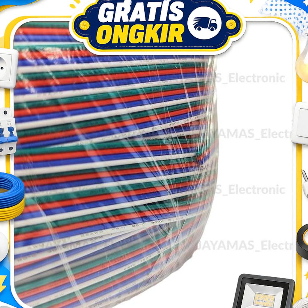 Kabel Rgb 4 Jalur Awg 22 Harga Grosir / Kabel 4 Pin / Kabel Led Strips Rgb 4 Warna