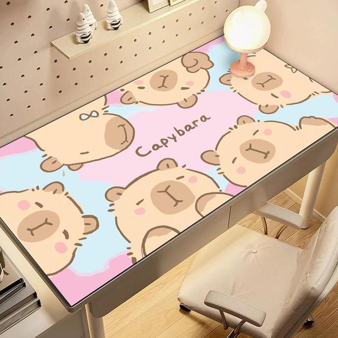 Taplak Meja Kerja Kantor Kapibara Capybara Anti Slip/Alas Meja Aesthetic PVC/Taplak Meja Belajar
