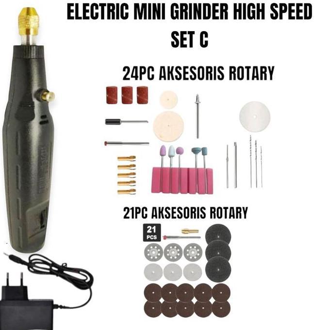 MESIN MINI GRINDER GRAFIR BOR  GERINDA POLES UKIR SET  LISTRIK