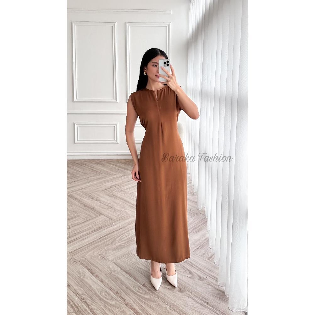 Berkualitas Inner Dress Rayon Twill Tali Pinggang Inner Gamis Rayon Tanpa Lengan Manset Dress Span B