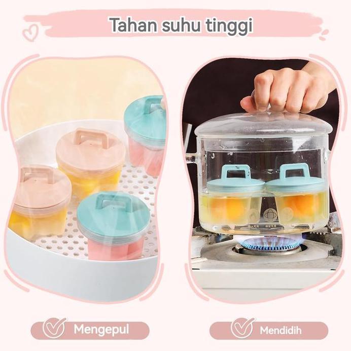 ReadyCetakan Telur Kukus Dessert Alat Baking Cetakan Puding Jello Egg Poacher Cetakan Es Batu Plasti