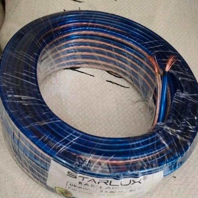 KABEL AUDIO TRANSPARAN-KABEL SERABUT 2X80 15METER-kabel liatrik serabut