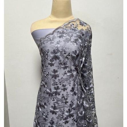 Paket Lengkap Kain Bridesmaid / Kain Satin Velvet Premium + Kain Brokat By Emerald Textile - Sakura