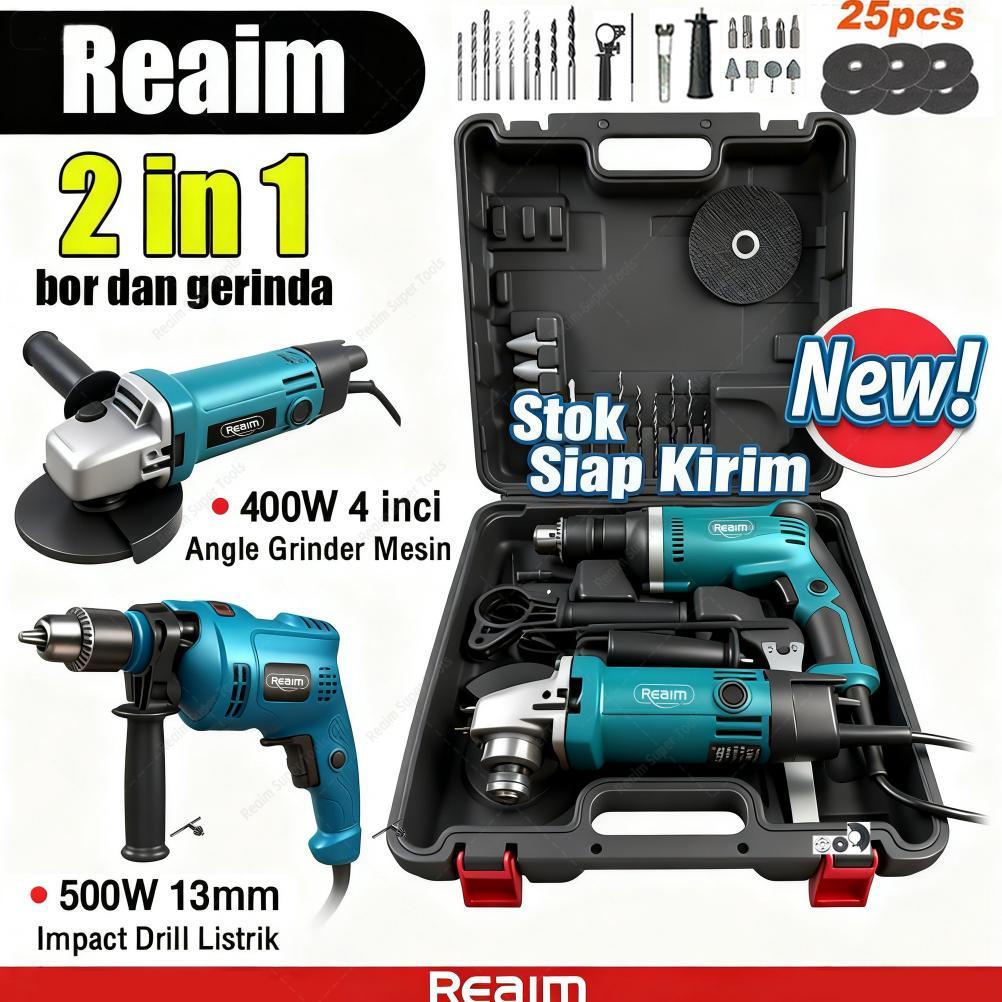 promo reaim bor dan gerinda / mesin bor listrik / mesin gerinda listrik / bor 13mm / mesin gerinda t