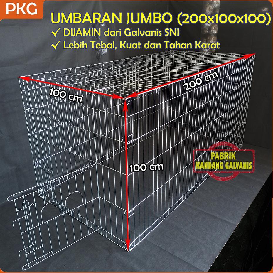 Kandang Ayam Umbaran Besi Galvanis Jumbo 200x100x100, Kurungan Ayam Jago Bangkok Bongkar Pasang read