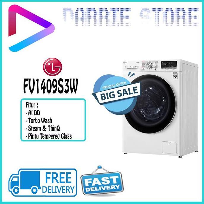 LG FV1409S3W MESIN CUCI FRONT LOADING 9 KG FV-1409S3W FV1409 1409S3W