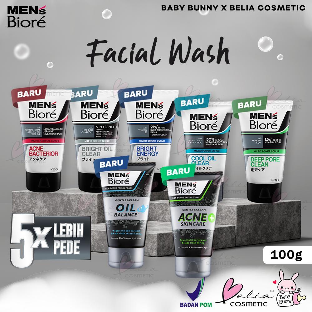 Belia Men'S Biore Facial Wash 100G | Facial Foam | Cool Oil Clear | Bright Energy | Gentle & Clean A