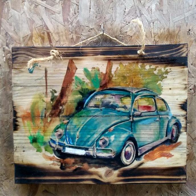 Lukisan Kayu VW Mobil Vw Kodok Vintage Jadoel Antik Hiasan Interior TERLARIS|BEST QUALITY|BEST SELLE